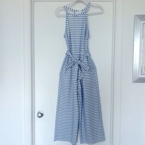 Cute blue and white striped jumpsuit